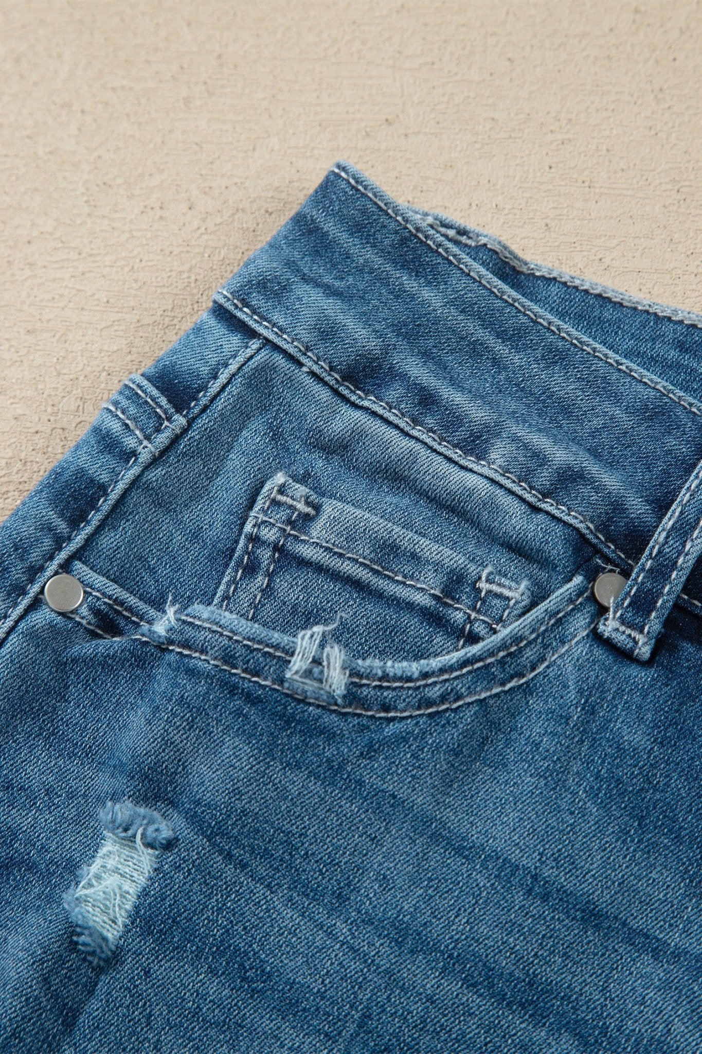 Denim High Waist Frayed Hem Flare Jeans - Rooted & Reckless Co.