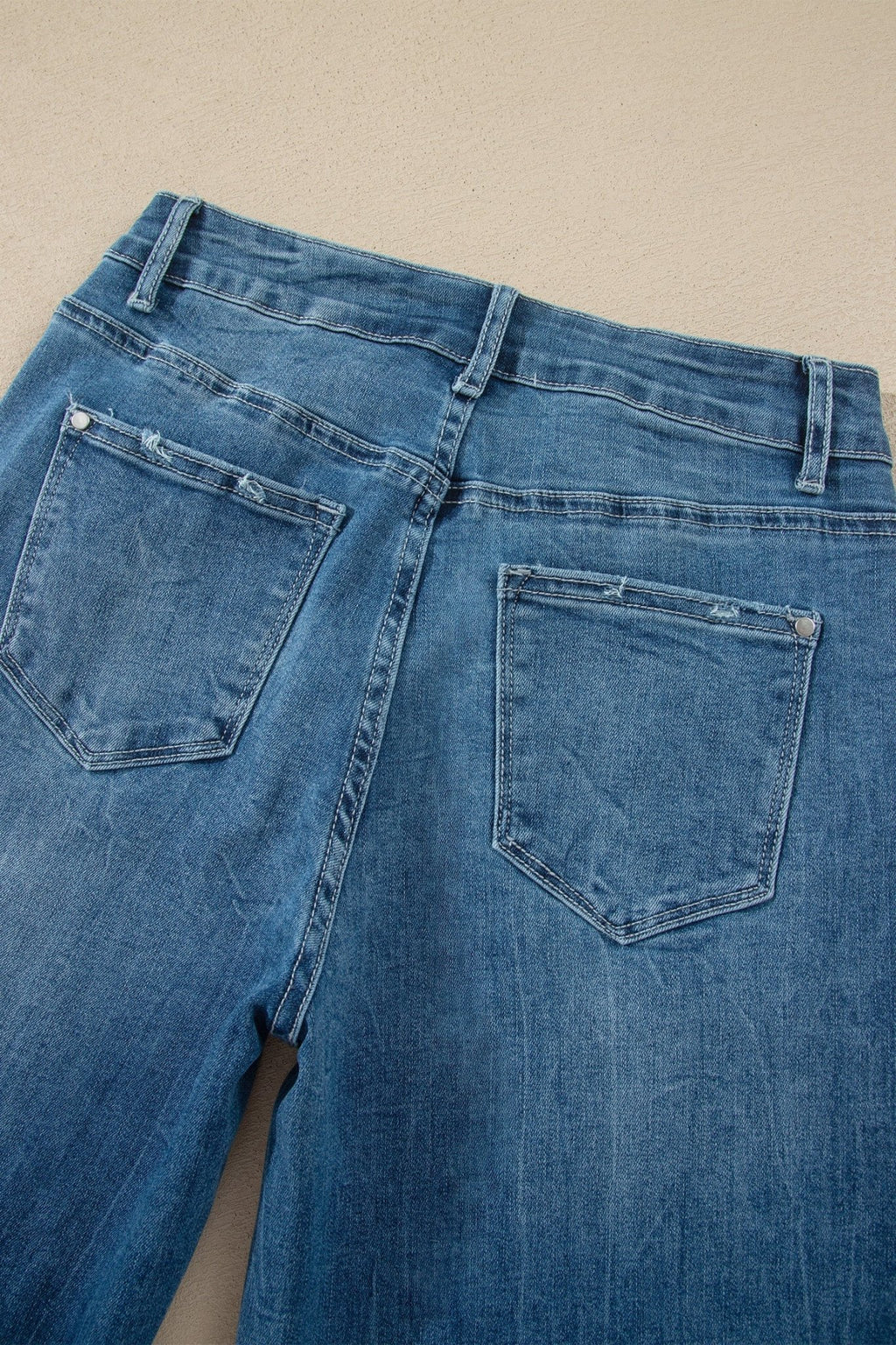 Denim High Waist Frayed Hem Flare Jeans - Rooted & Reckless Co.