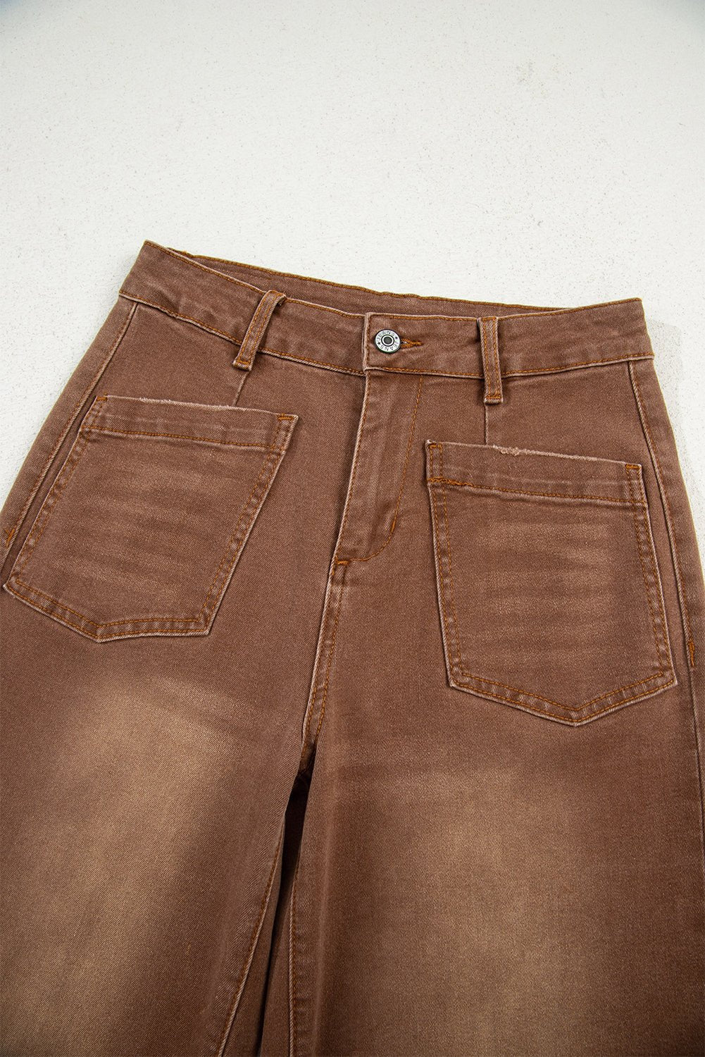 Denim High Waist Patch Pocket Straight Leg Jeans - Rooted & Reckless Co.