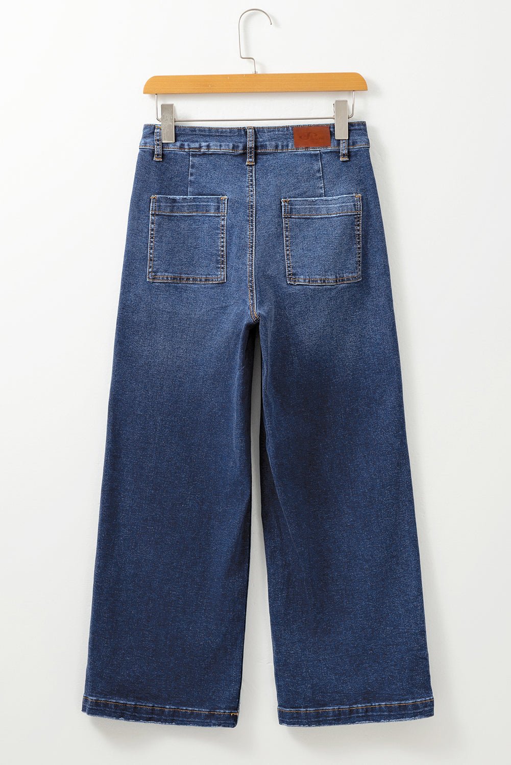 Denim High Waist Patch Pocket Straight Leg Jeans - Rooted & Reckless Co.