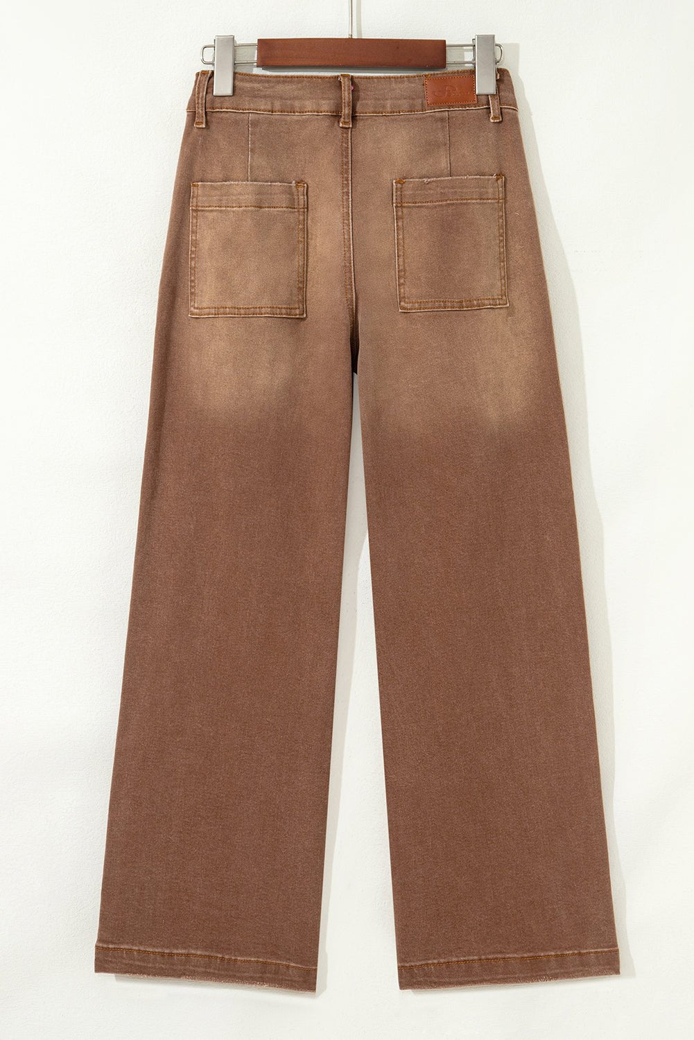 Denim High Waist Patch Pocket Straight Leg Jeans - Rooted & Reckless Co.