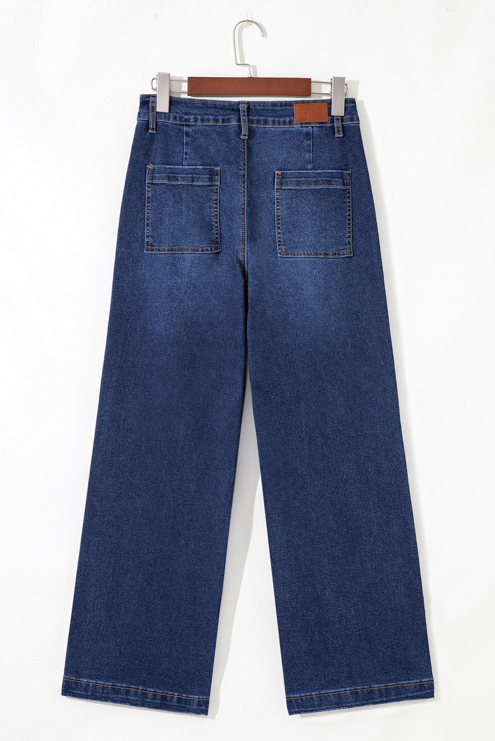 Denim High Waist Patch Pocket Straight Leg Jeans - Rooted & Reckless Co.