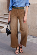 Denim High Waist Patch Pocket Straight Leg Jeans - Rooted & Reckless Co.