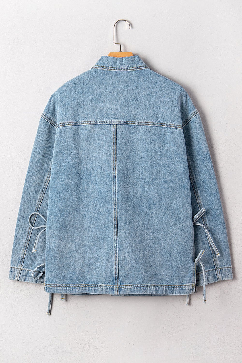 Denim Patch Pocket Side-Tie Jacket - Rooted & Reckless Co.