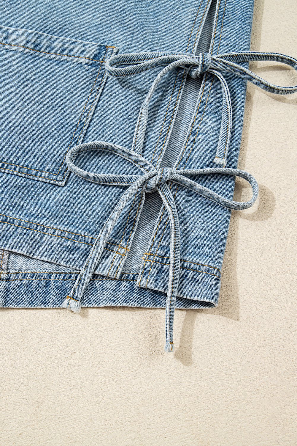 Denim Patch Pocket Side-Tie Jacket - Rooted & Reckless Co.