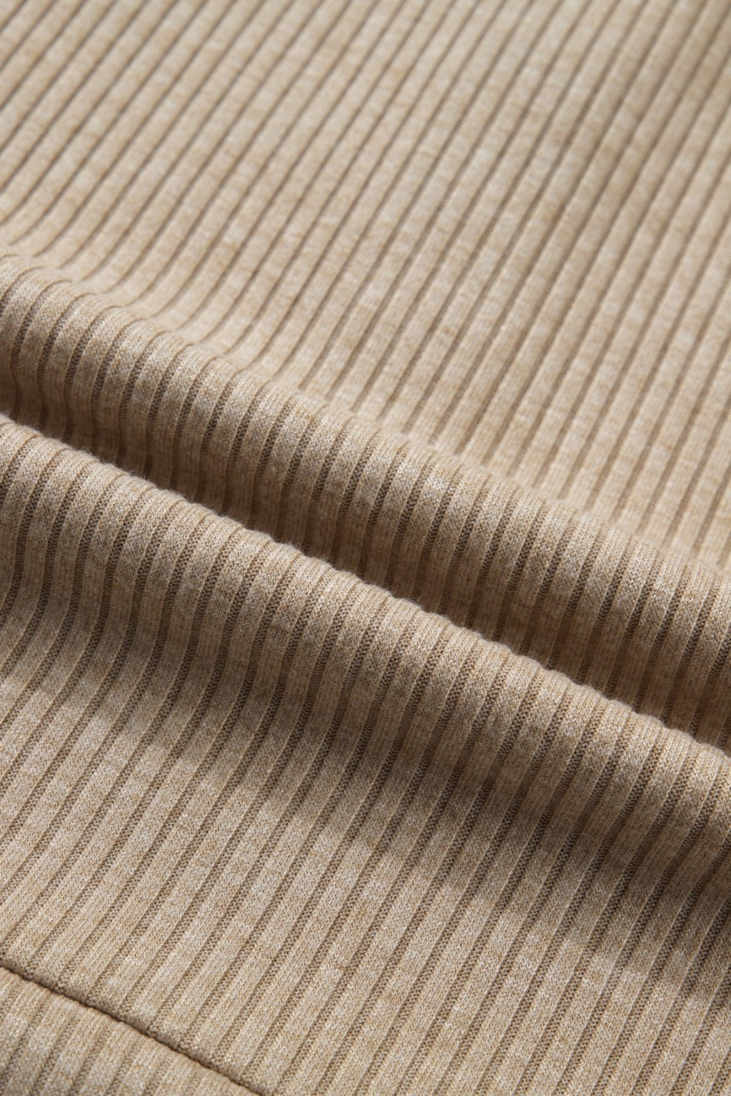 Denim Patchwork Ribbed Knit Polo Collar Top - Rooted & Reckless Co.