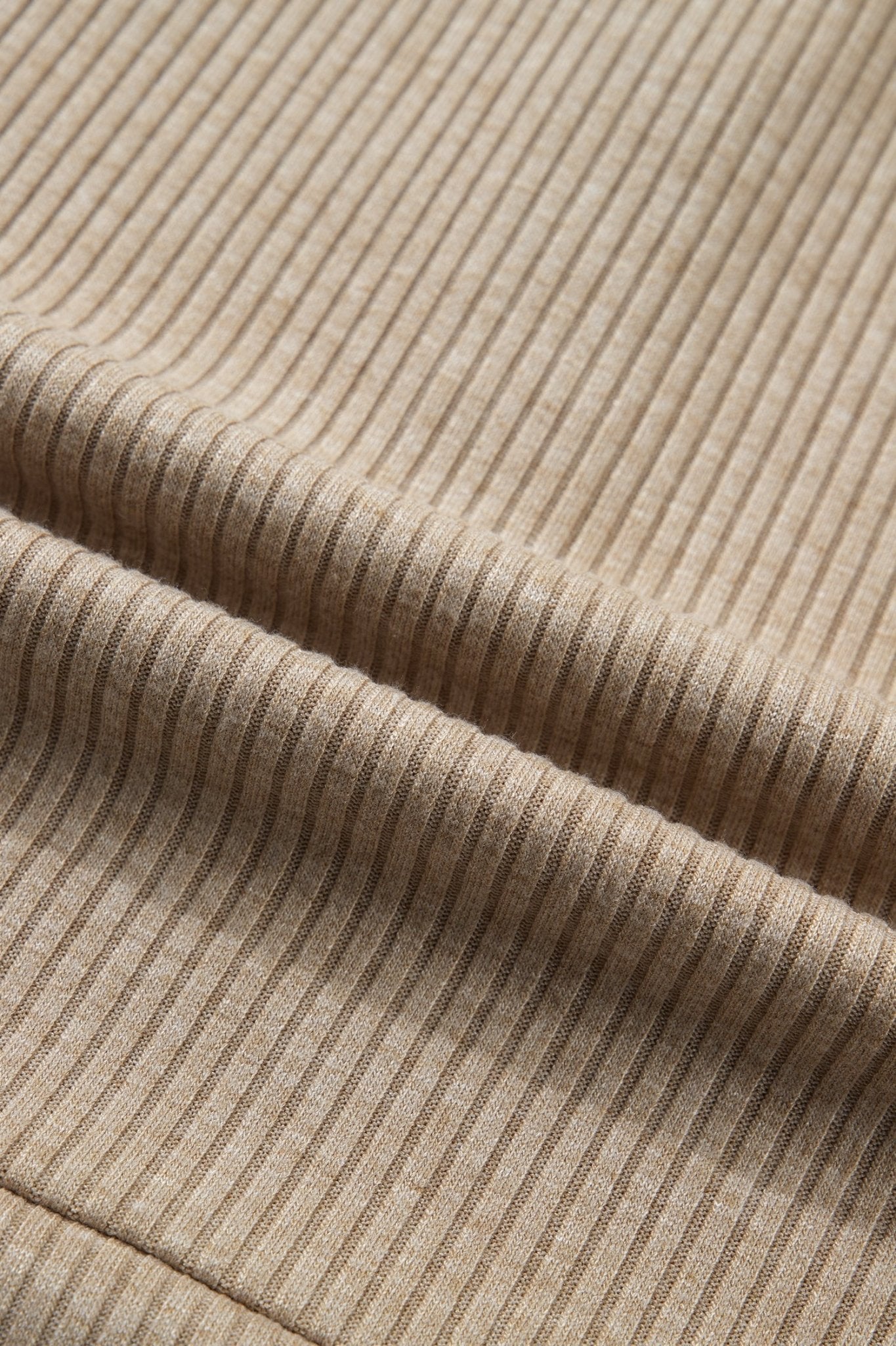Denim Patchwork Ribbed Knit Polo Collar Top - Rooted & Reckless Co.