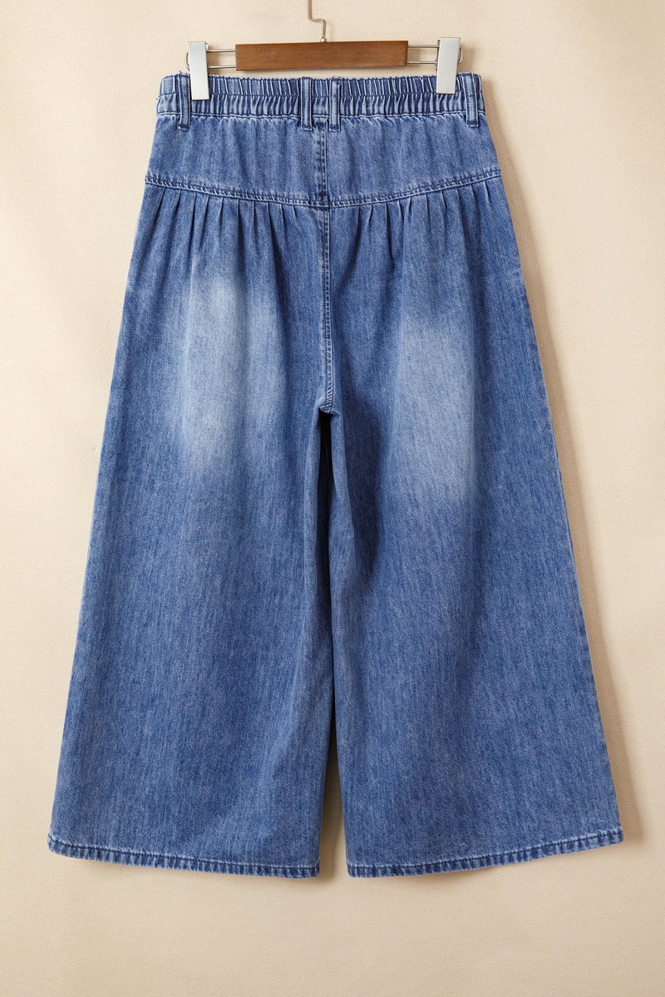 Denim Pleated High Rise Cropped Wide Leg Pants - Rooted & Reckless Co.