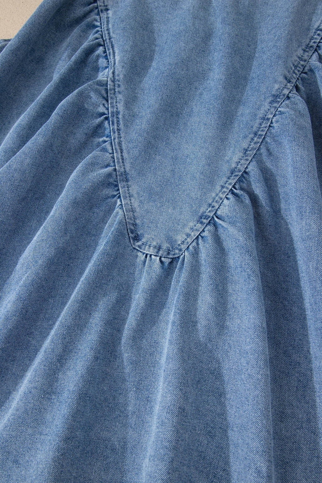 Denim Pleated Patchwork Sleeveless Top - Rooted & Reckless Co.