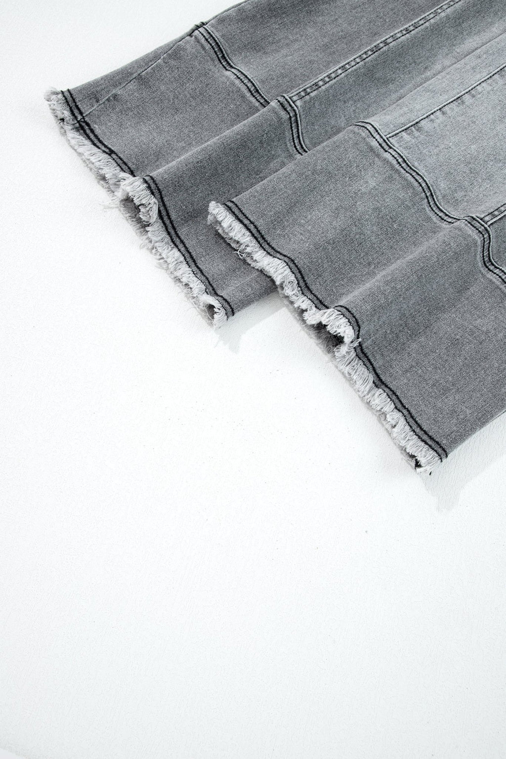 Denim Raw Hem Drawstring Wide Leg Pants - Rooted & Reckless Co.