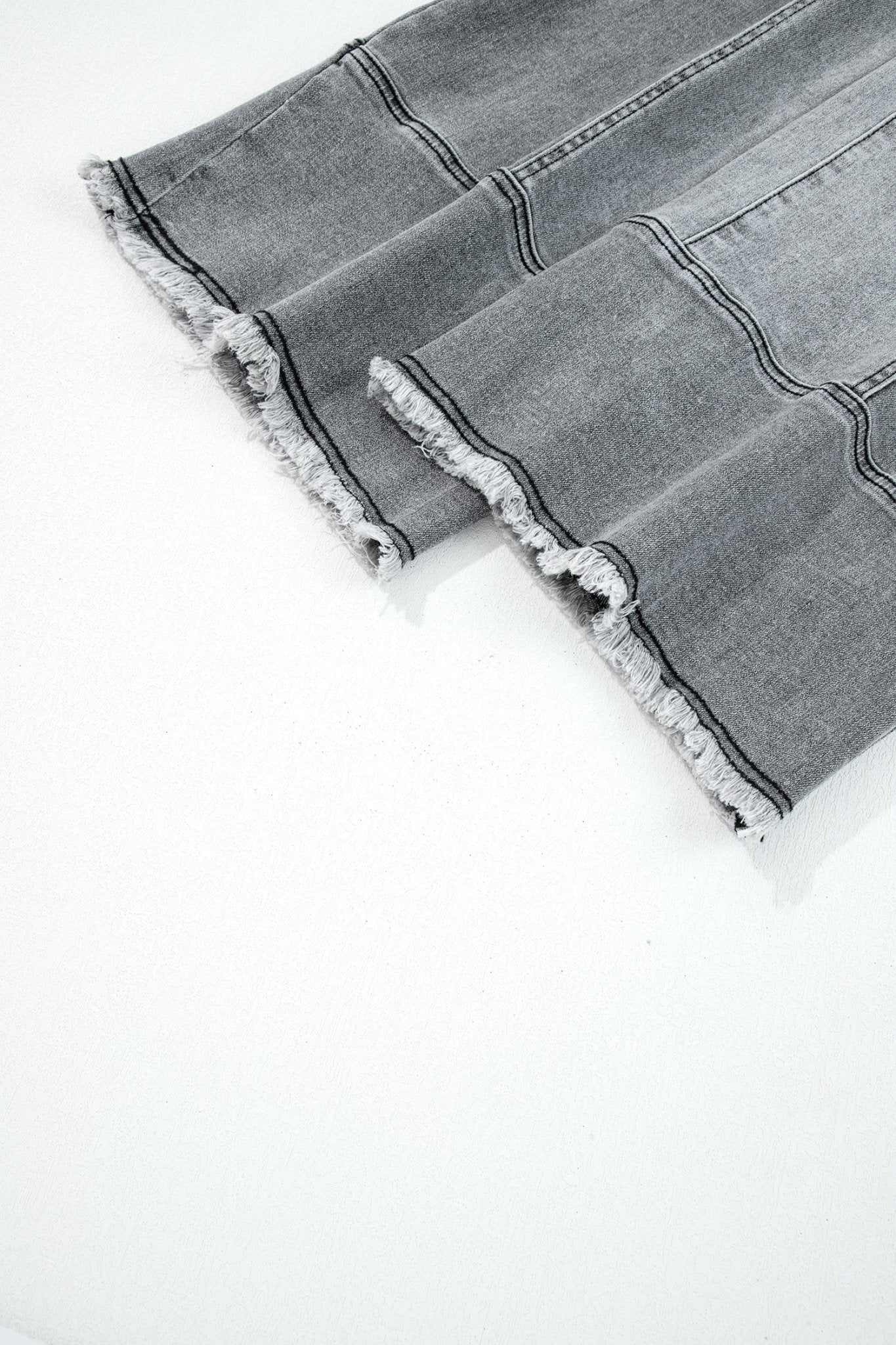 Denim Raw Hem Drawstring Wide Leg Pants - Rooted & Reckless Co.