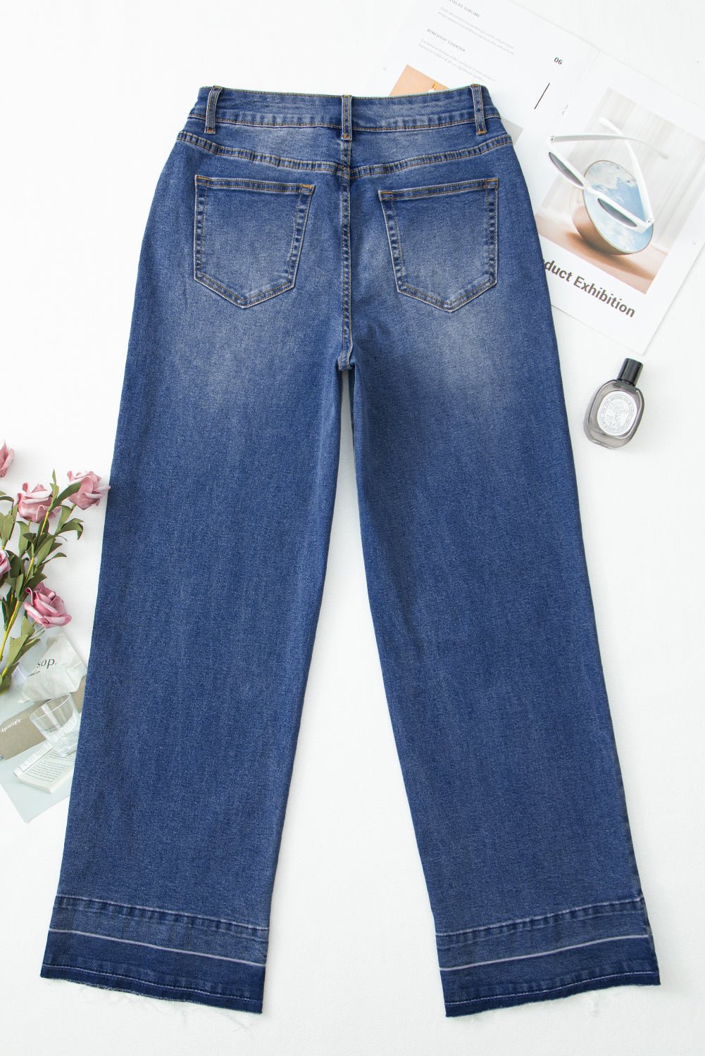 Denim Raw Hem Straight Leg Jeans - Rooted & Reckless Co.