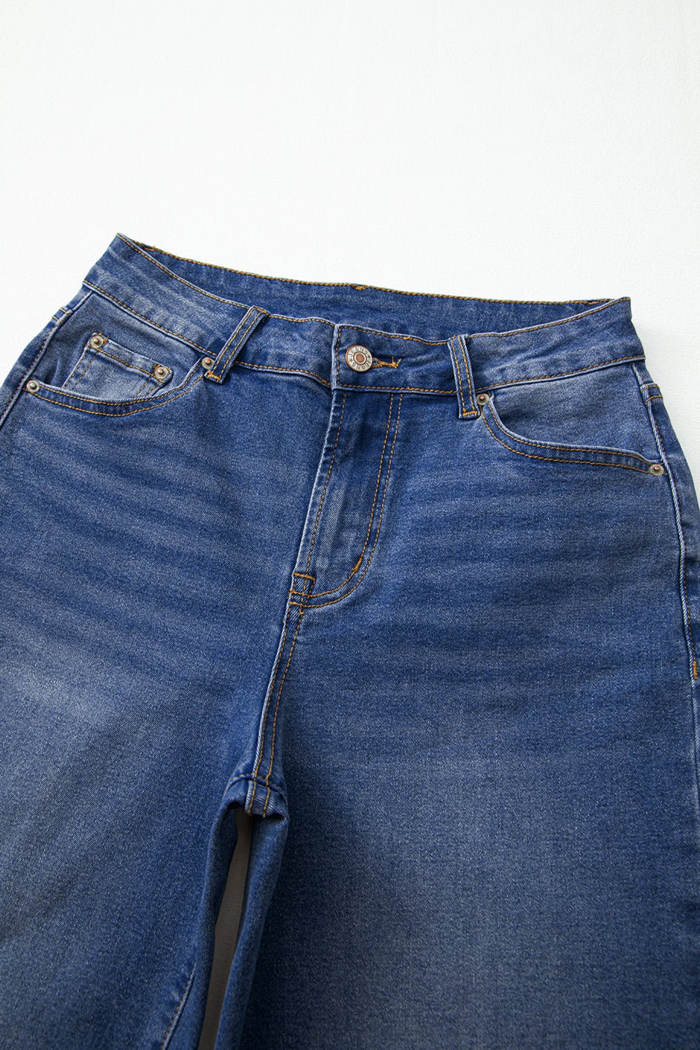 Denim Raw Hem Straight Leg Jeans - Rooted & Reckless Co.