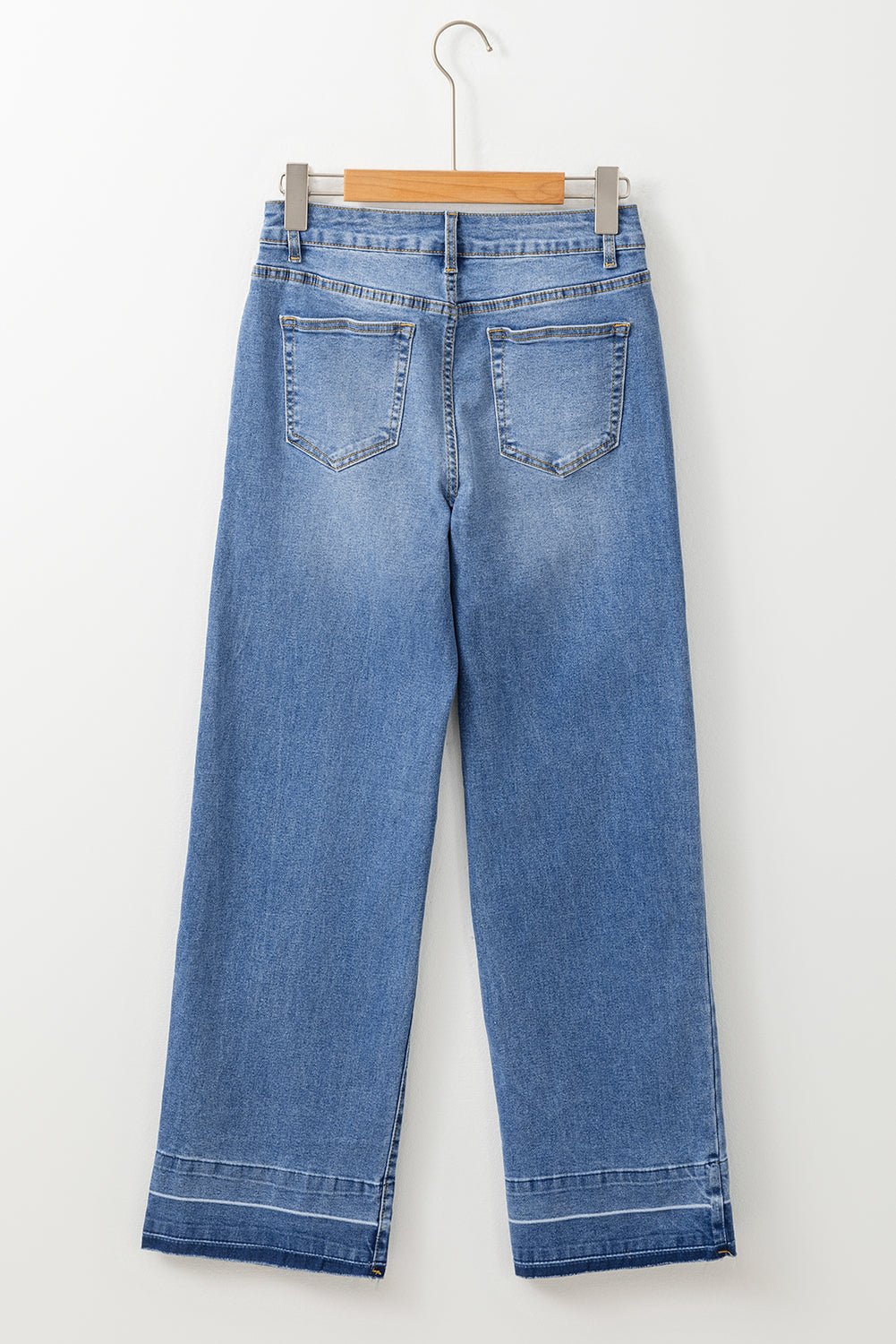 Denim Raw Hem Straight Leg Jeans - Rooted & Reckless Co.