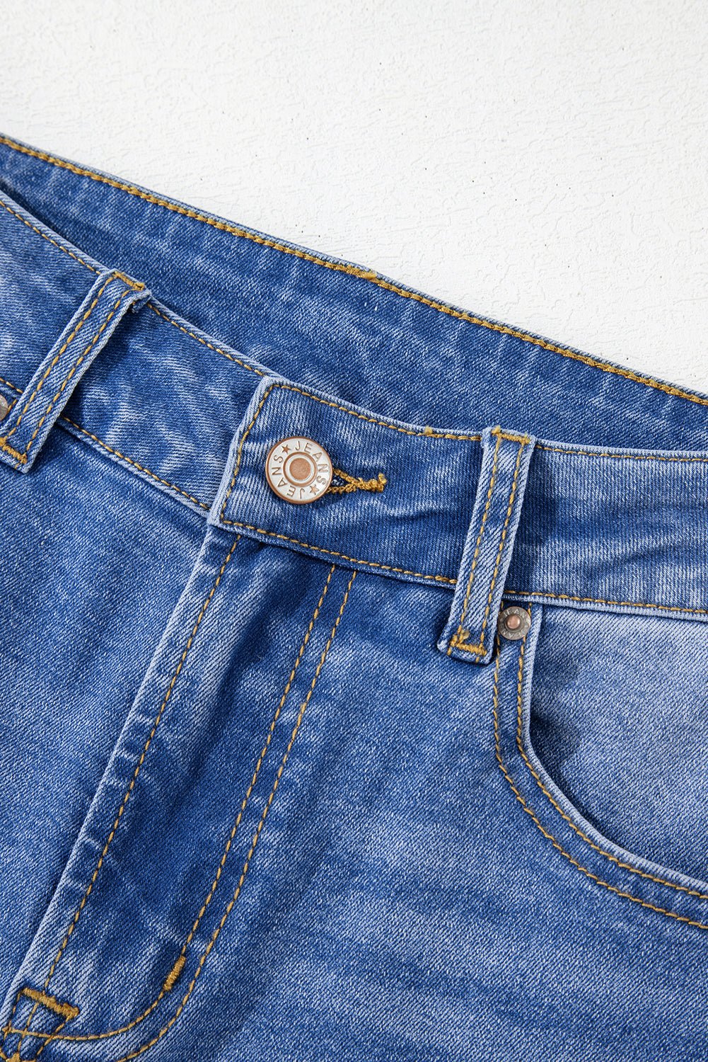 Denim Raw Hem Straight Leg Jeans - Rooted & Reckless Co.