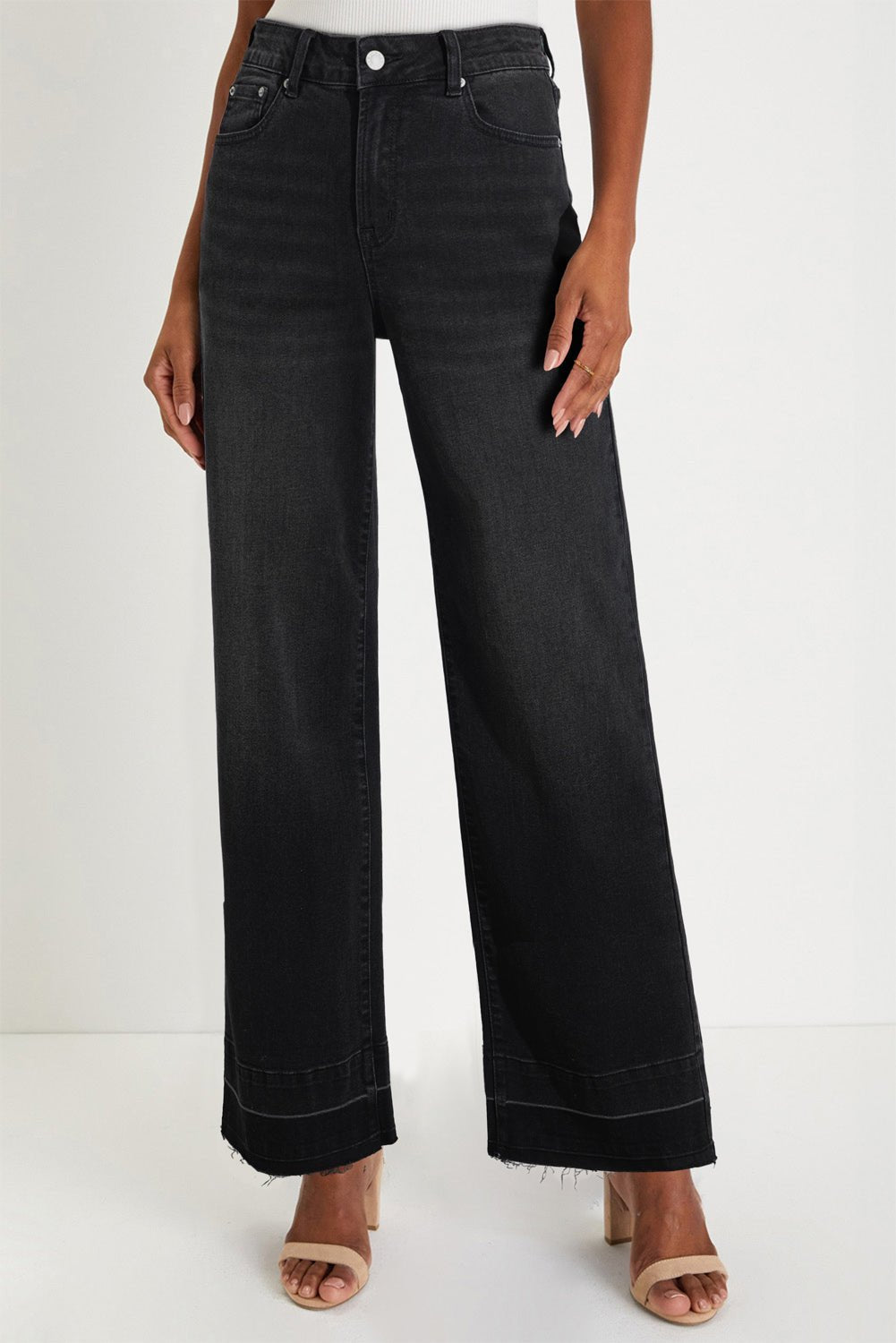 Denim Raw Hem Straight Leg Jeans - Rooted & Reckless Co.