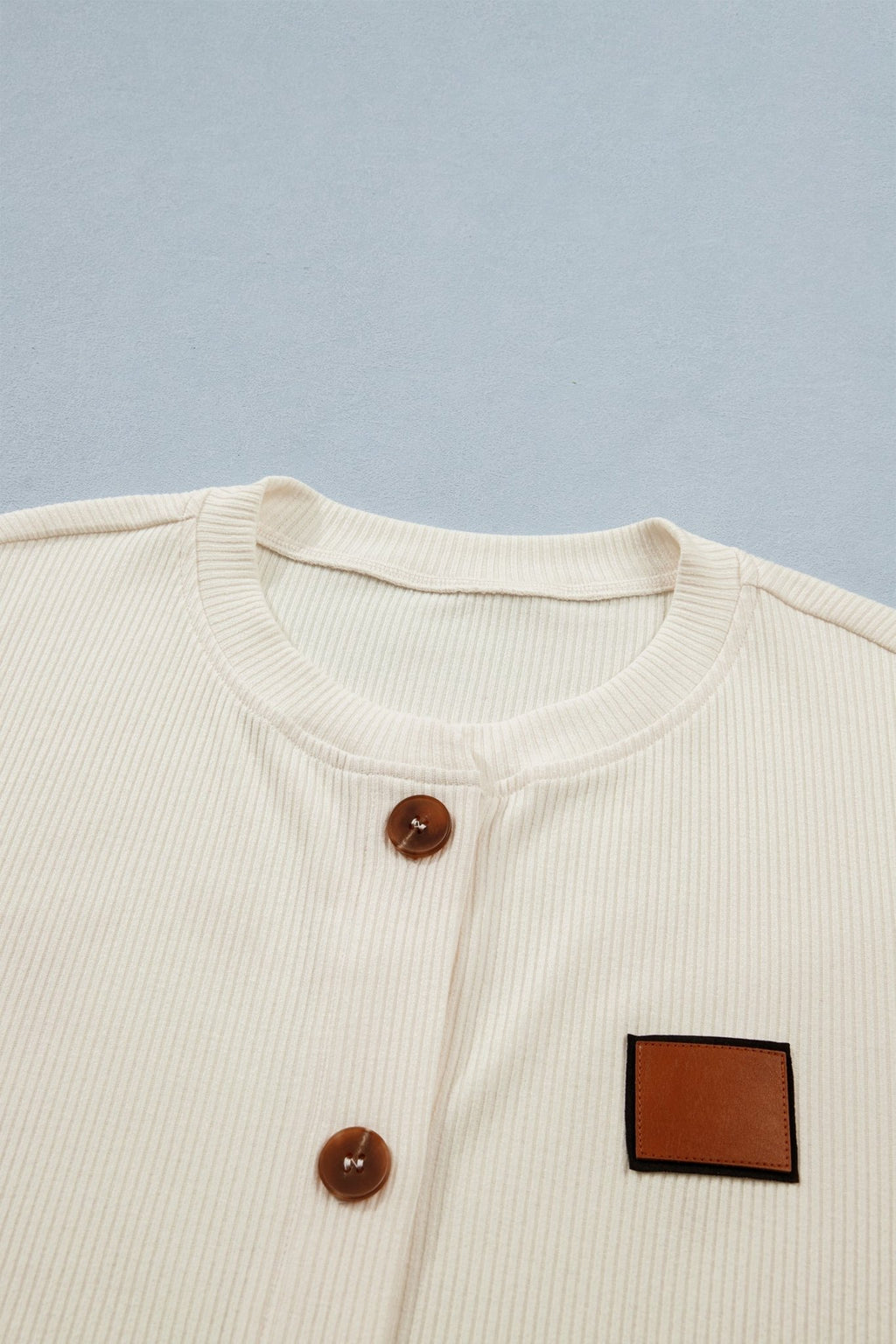 Denim Ribbed Patchwork Short Sleeve Buttoned Shirt - Rooted & Reckless Co.