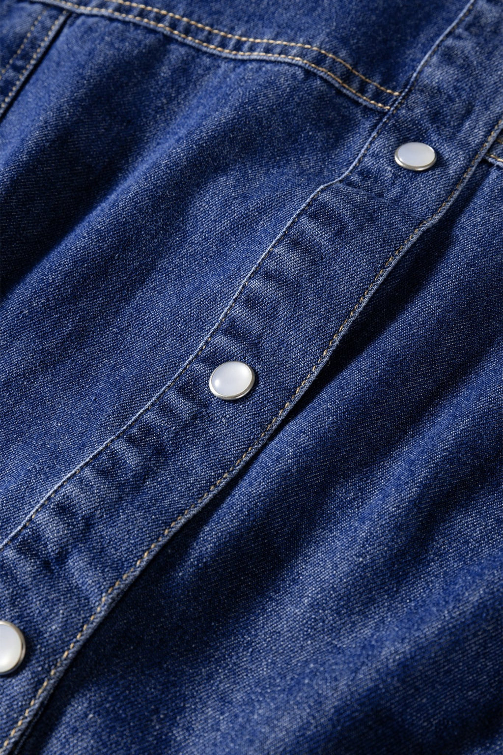 Denim Shirt Collar Long Sleeve Mini Dress - Rooted & Reckless Co.