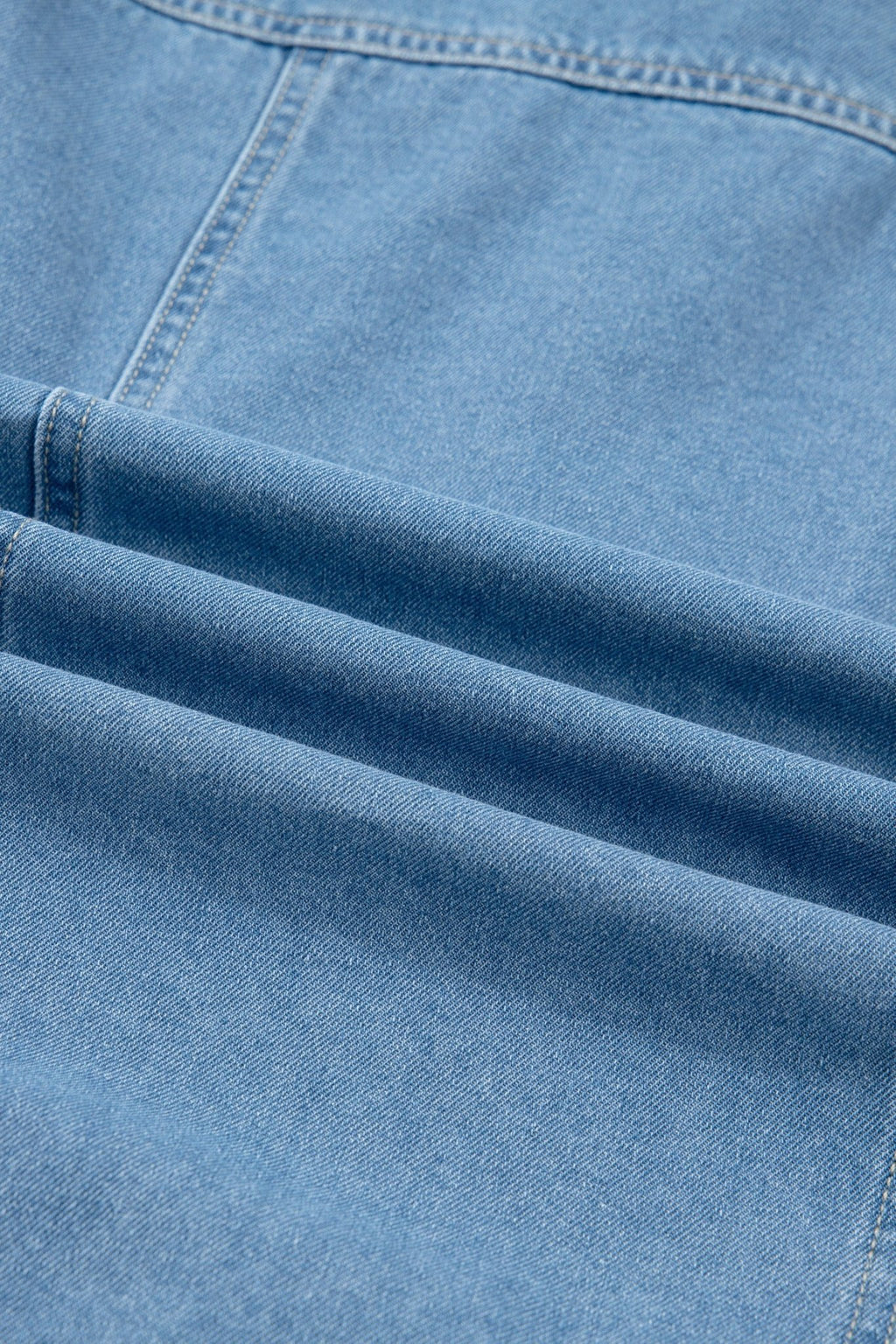 Denim Short Puff Sleeve Ruffle Hem Buttoned Dress - Rooted & Reckless Co.