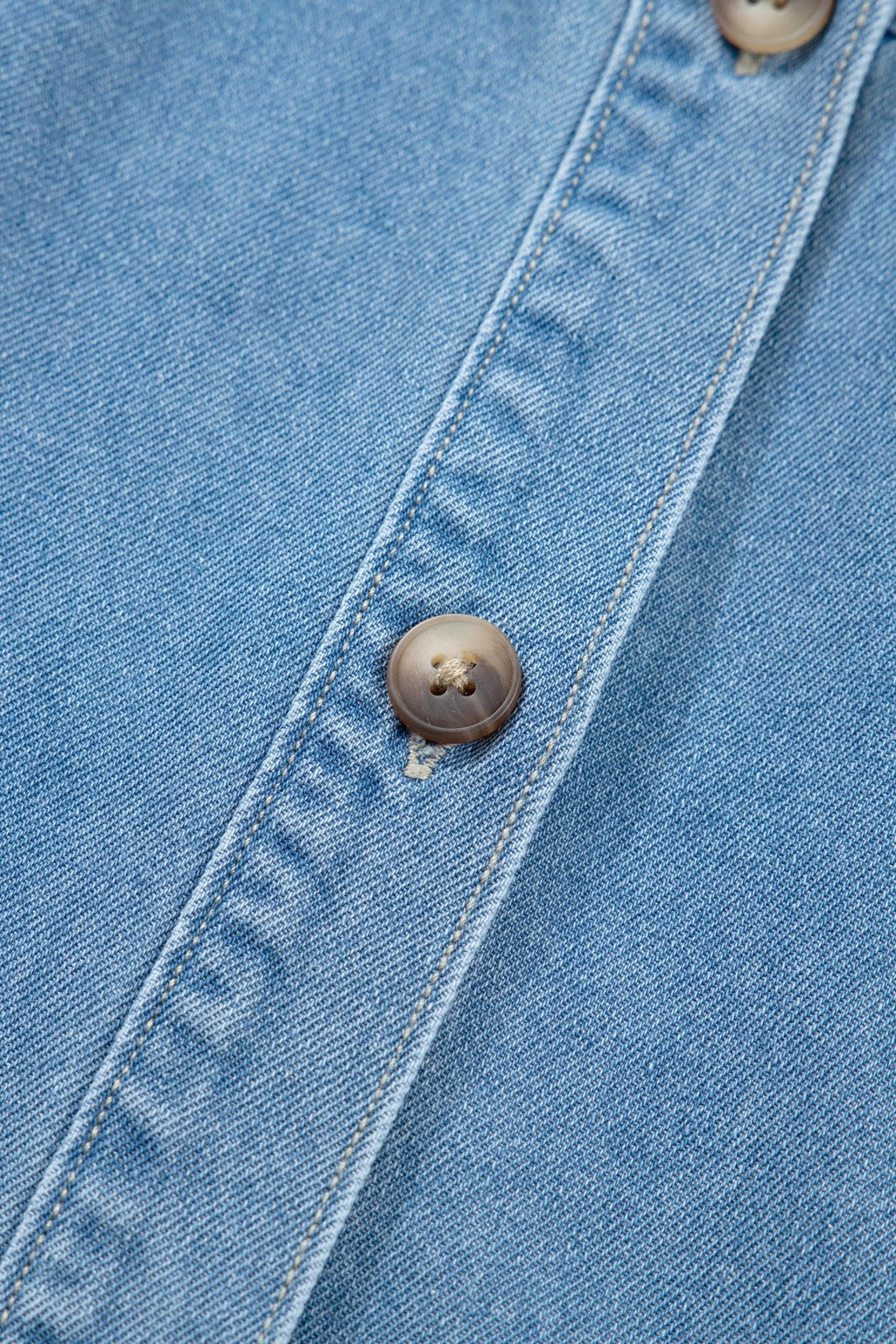 Denim Short Puff Sleeve Ruffle Hem Buttoned Dress - Rooted & Reckless Co.