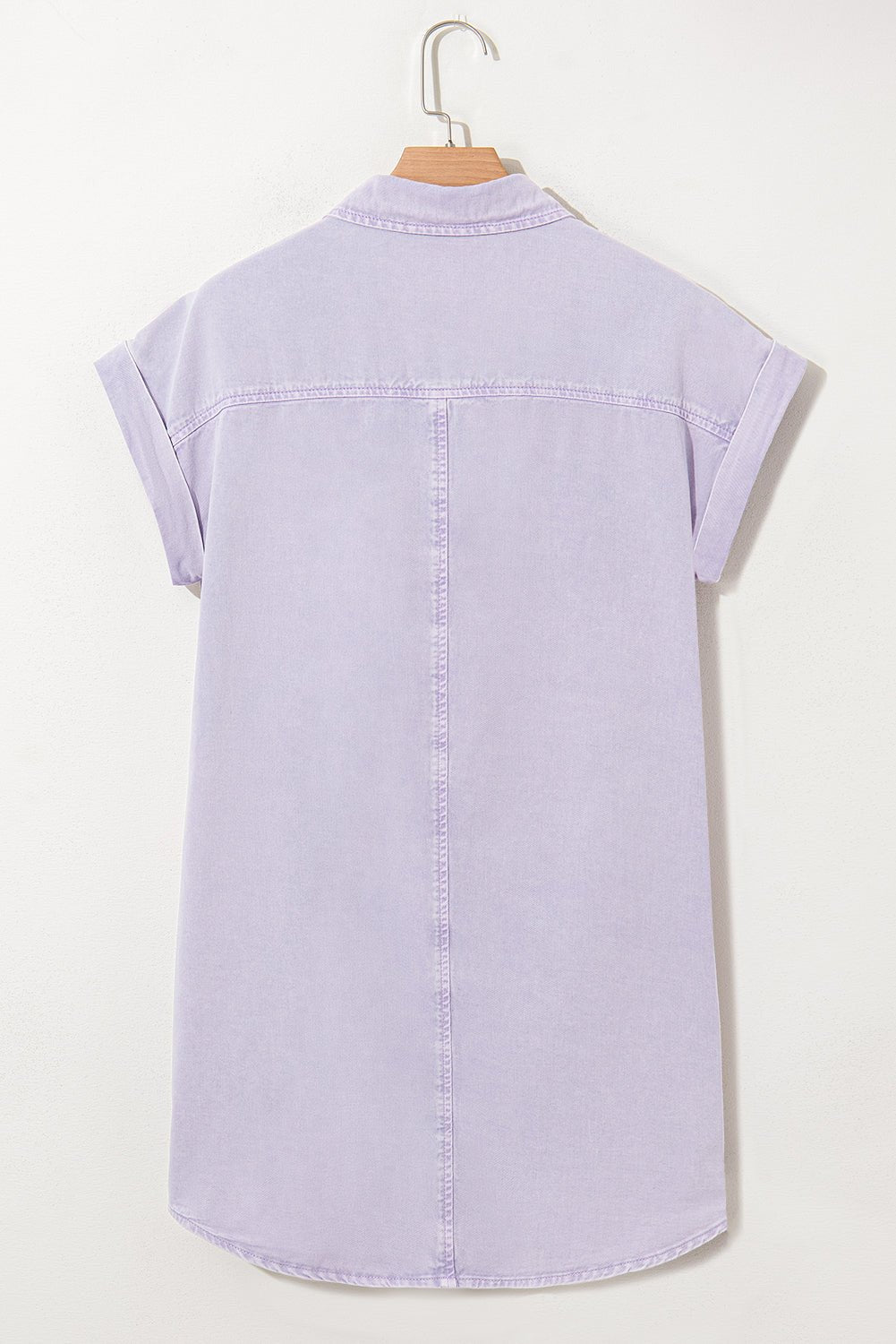 Denim Short Sleeve Double Chest Pocket Shirt Dress - Rooted & Reckless Co.