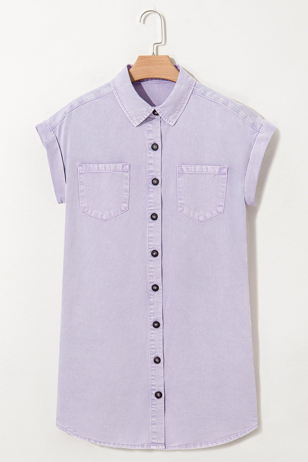 Denim Short Sleeve Double Chest Pocket Shirt Dress - Rooted & Reckless Co.