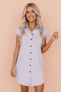 Denim Short Sleeve Double Chest Pocket Shirt Dress - Rooted & Reckless Co.