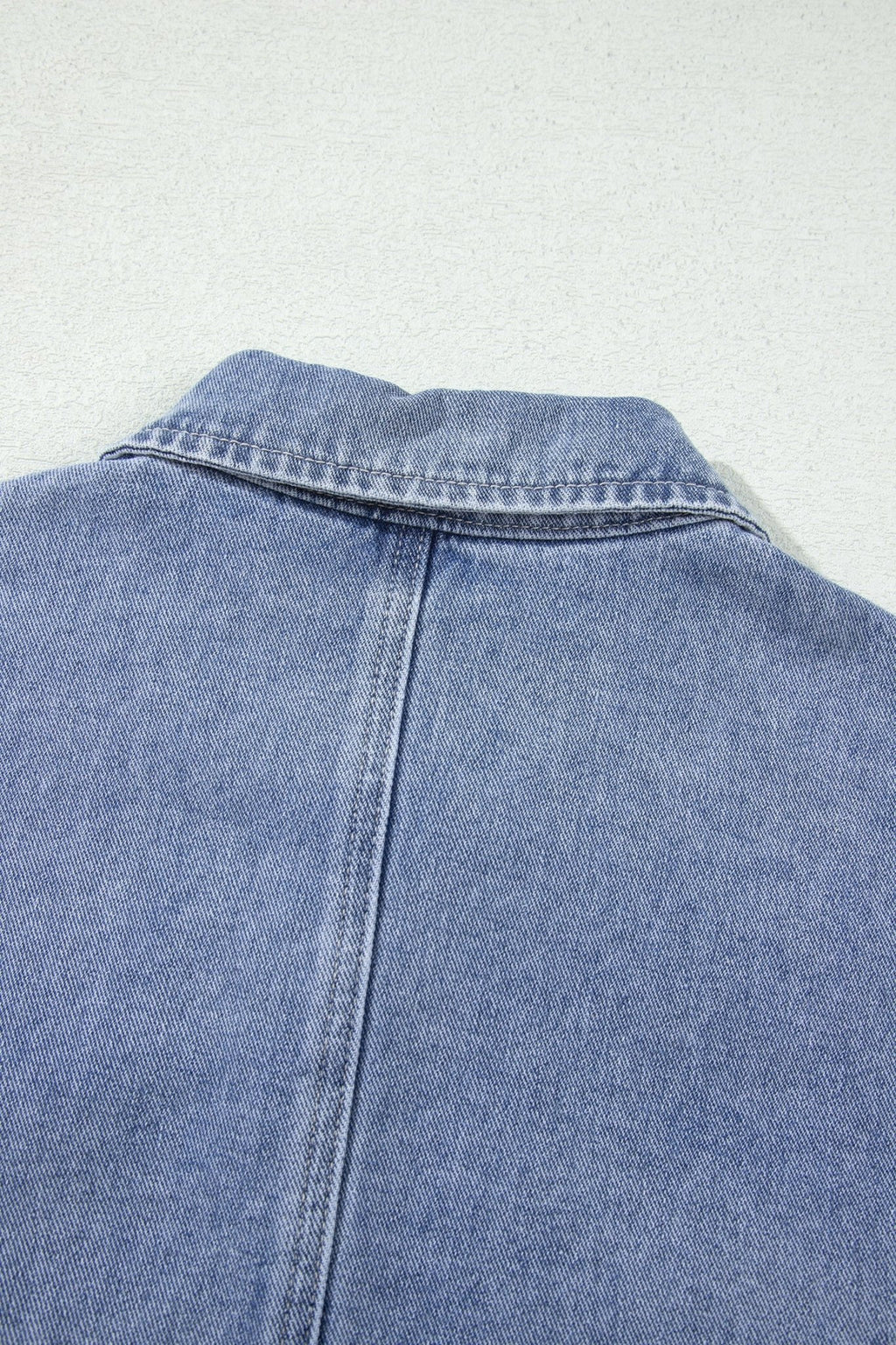 Denim Studded Pockets Zip-Up Long Sleeve Jacket - Rooted & Reckless Co.