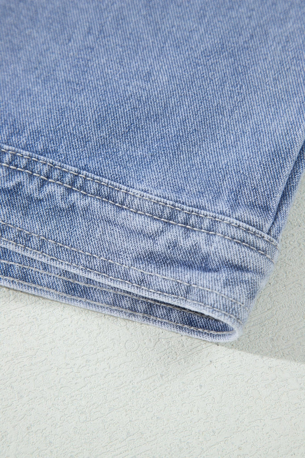 Denim Studded Pockets Zip-Up Long Sleeve Jacket - Rooted & Reckless Co.