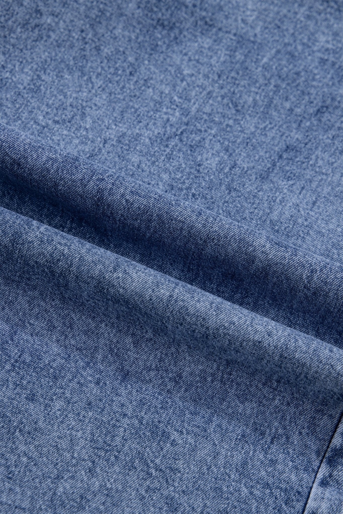 Denim Vintage Wash Ruffle Button-Down Shirt - Rooted & Reckless Co.