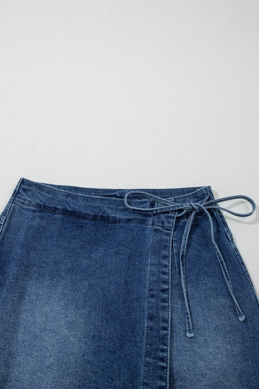 Denim Wrapped Tie Waist Skort - Rooted & Reckless Co.