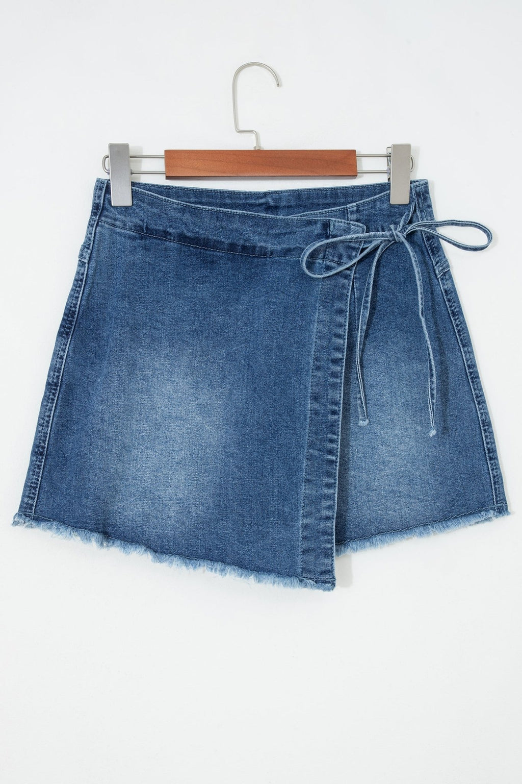 Denim Wrapped Tie Waist Skort - Rooted & Reckless Co.
