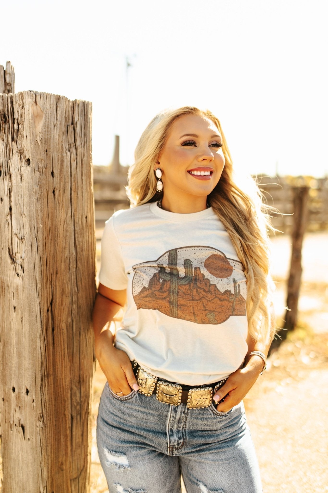 Desert Cactus Scene Graphic Tee - Rooted & Reckless Co.