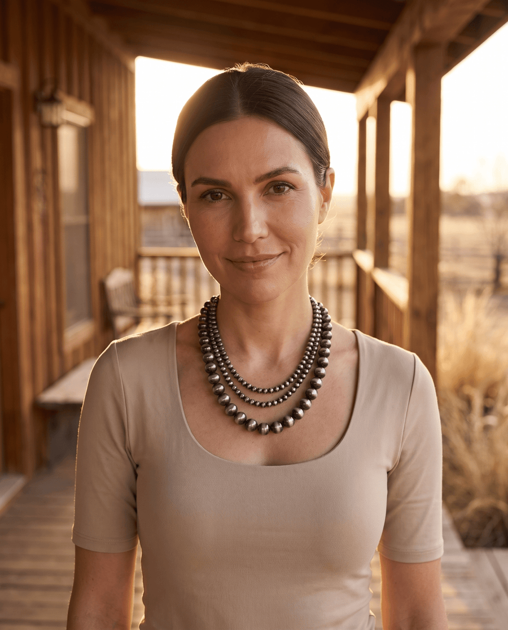 Desert Dreamer 3-Strand Western Faux Sterling Pearl Necklace — Single-Clasp Layered Look - Rooted & Reckless Co.