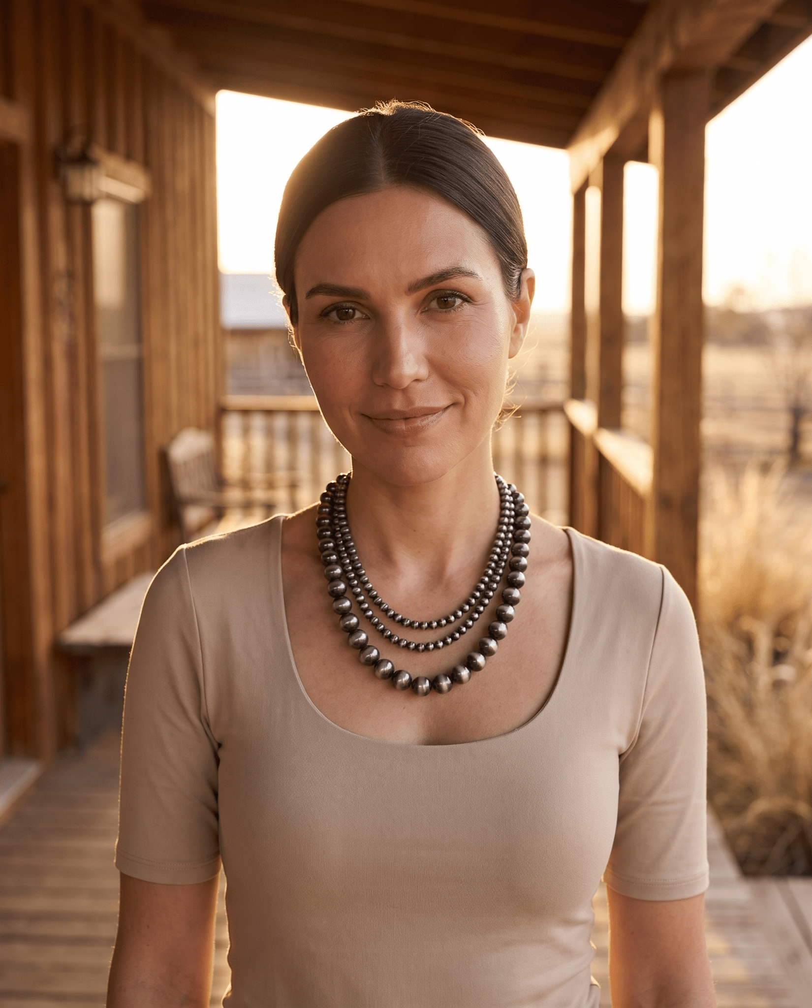 Desert Dreamer 3-Strand Western Faux Sterling Pearl Necklace — Single-Clasp Layered Look - Rooted & Reckless Co.