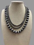 Desert Dreamer 3-Strand Western Faux Sterling Pearl Necklace — Single-Clasp Layered Look - Rooted & Reckless Co.