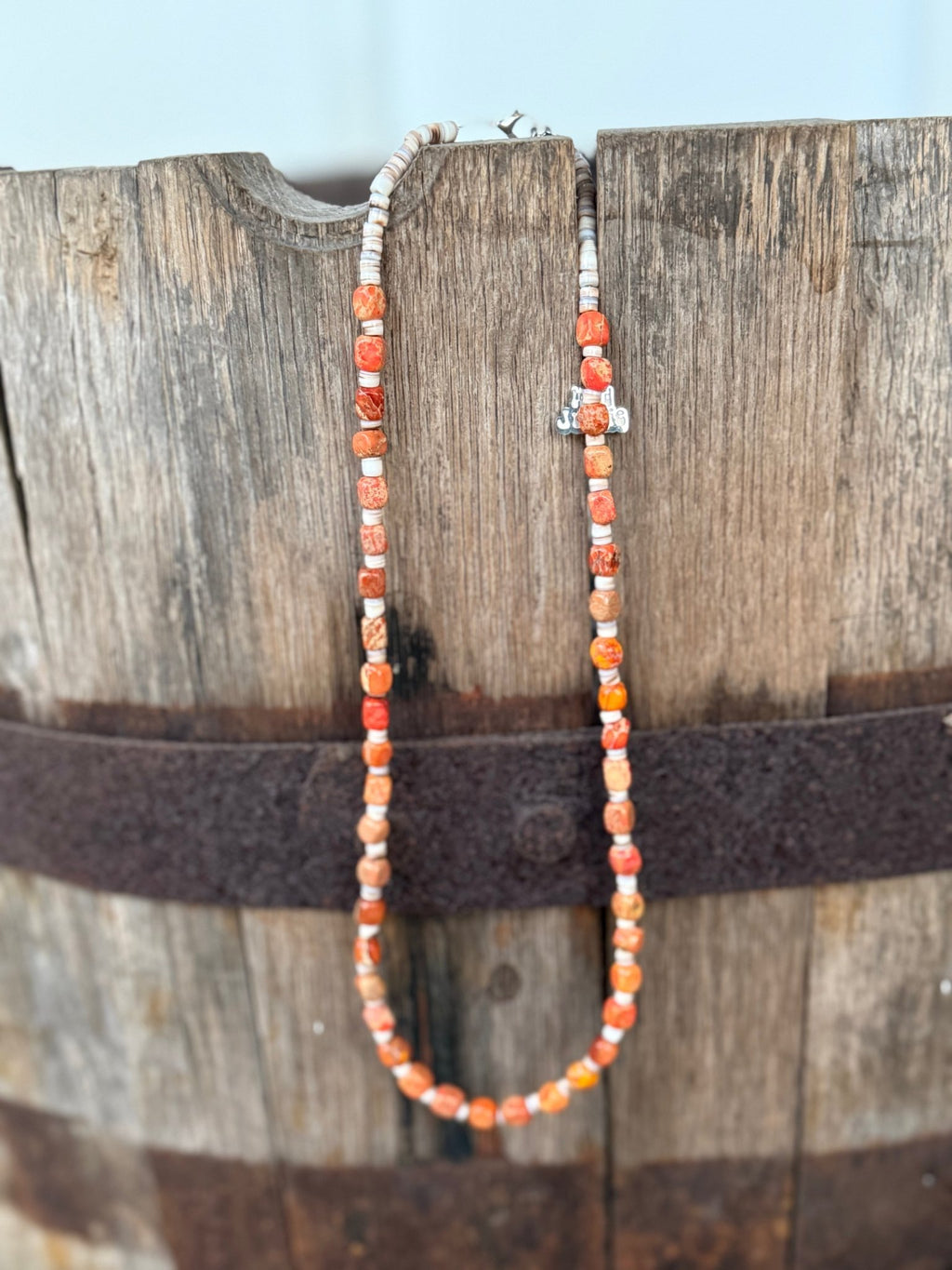 Desert Ember Beaded Shell Necklace - Rooted & Reckless Co.