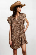 Desert Muse Leopard Ruffle Dress - Rooted & Reckless Co.