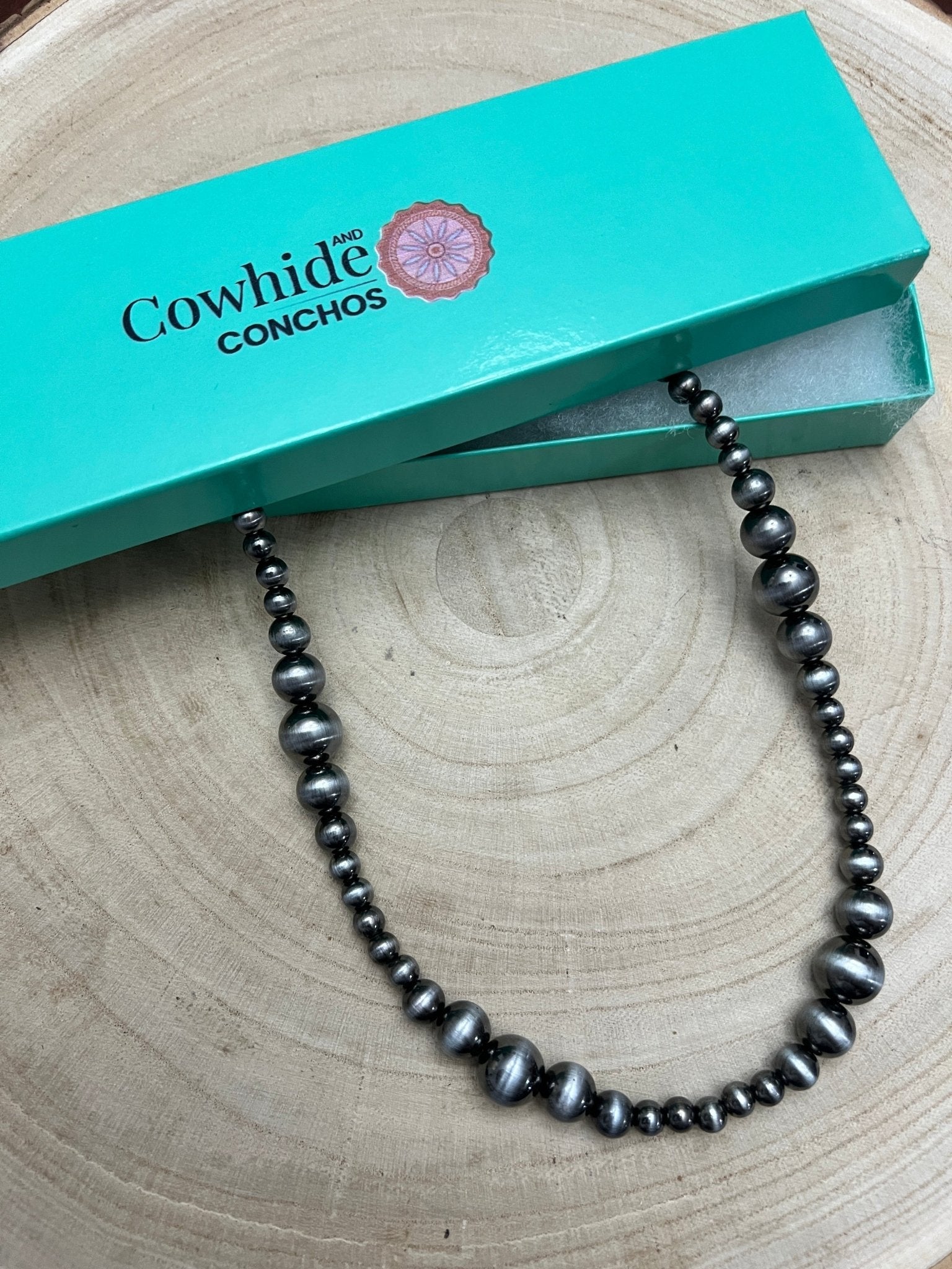 Desert Pearl Graduated Silver Western Necklace — 18 Inch - Rooted & Reckless Co.
