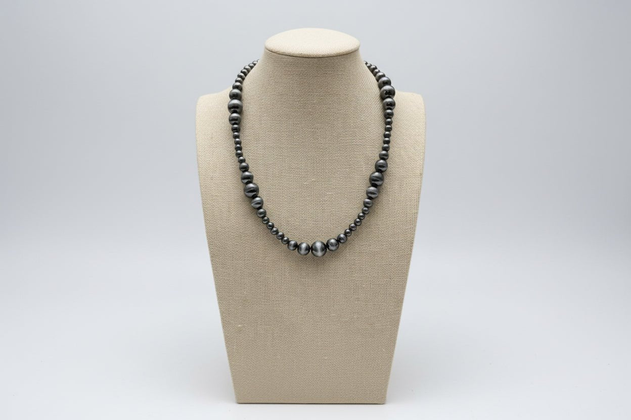Desert Pearl Graduated Silver Western Necklace — 18 Inch - Rooted & Reckless Co.