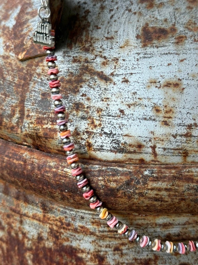 Desert Sunset Shell Heishi Bead Necklace - Rooted & Reckless Co.