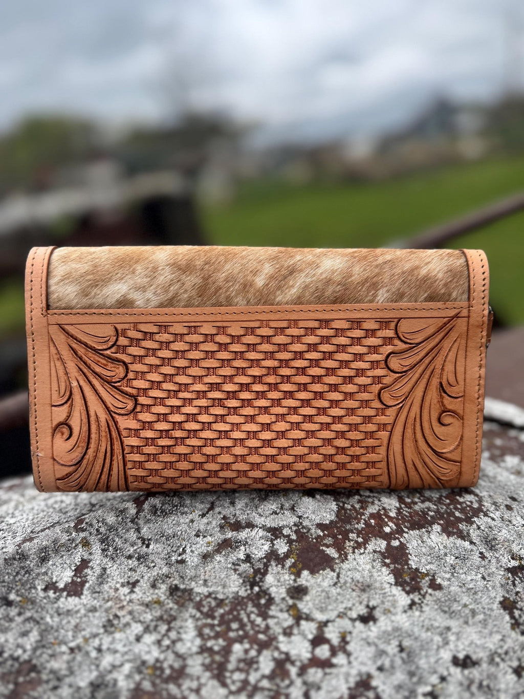 Desert Sunset Western Speedy Leather Purse with optional wallet - Rooted & Reckless Co.