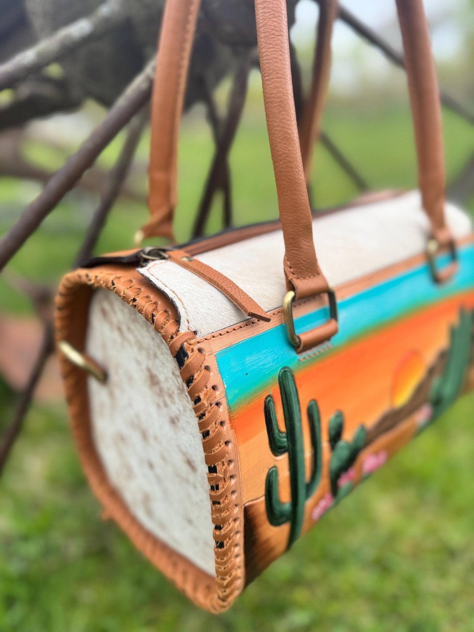 Desert Sunset Western Speedy Leather Purse with optional wallet - Rooted & Reckless Co.