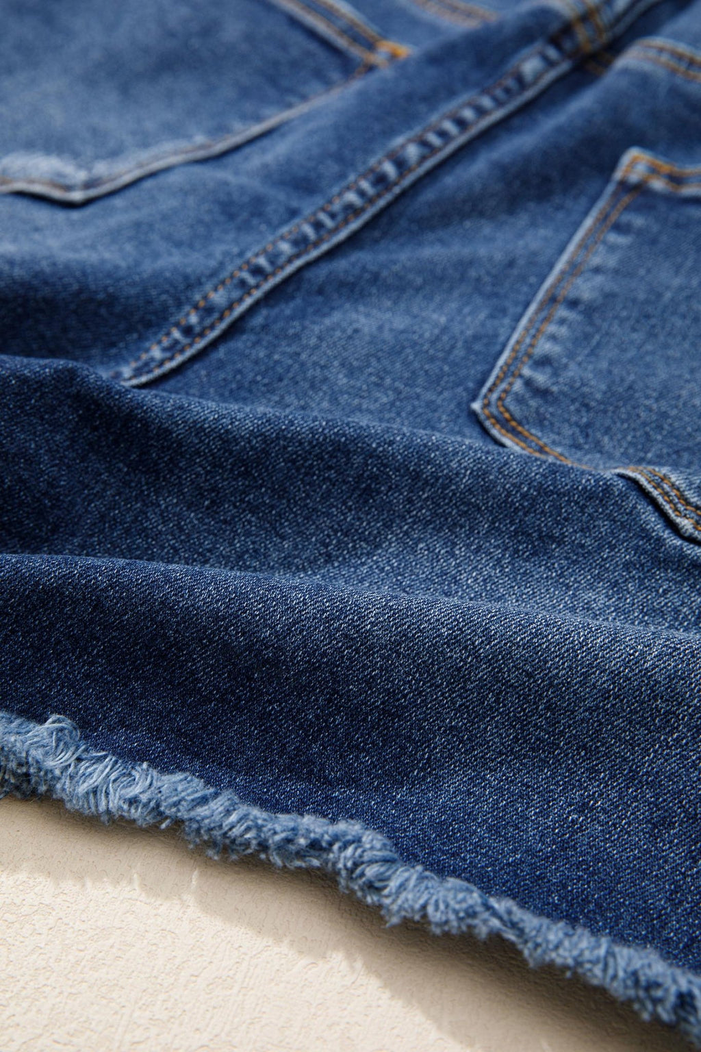 Distressed Denim Asymmetric Raw Hem Shorts - Rooted & Reckless Co.