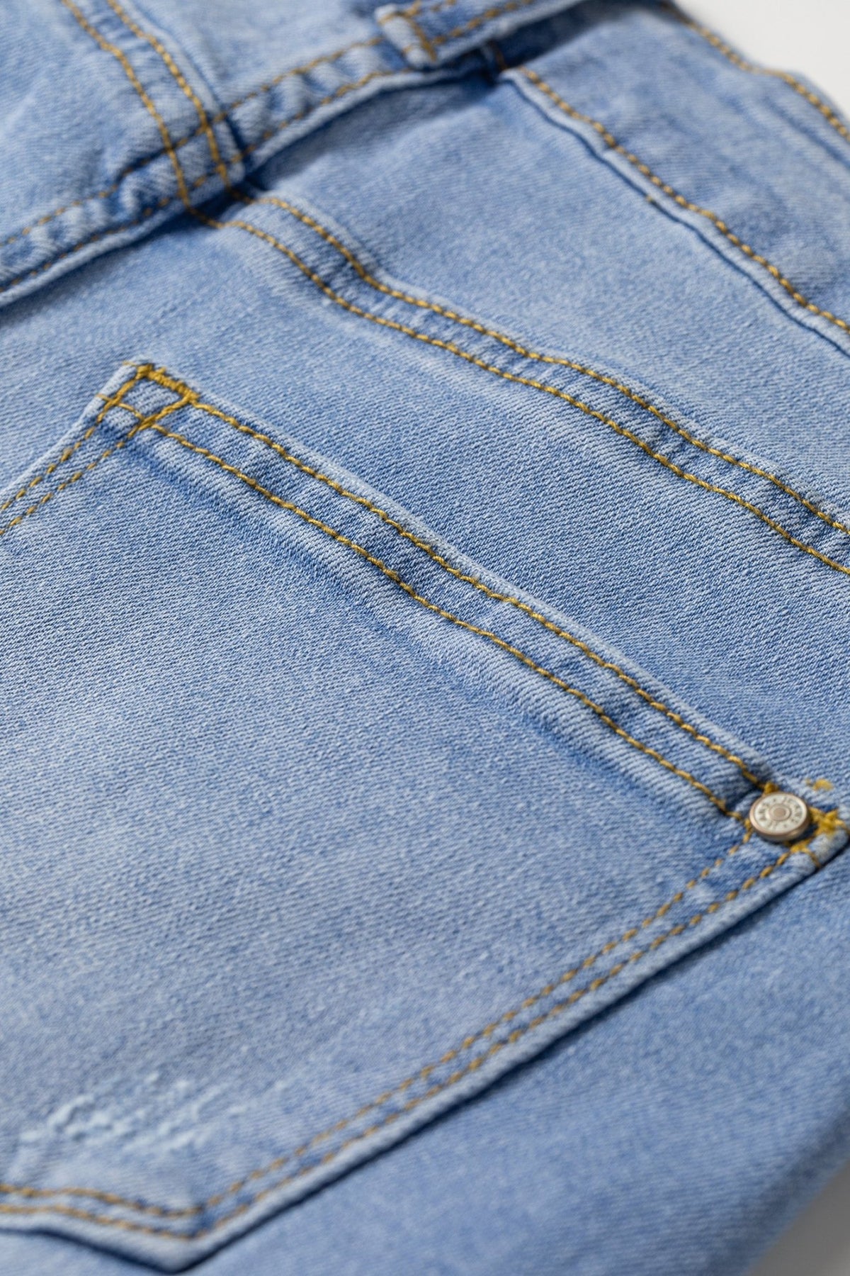 Distressed Denim Asymmetric Raw Hem Shorts - Rooted & Reckless Co.