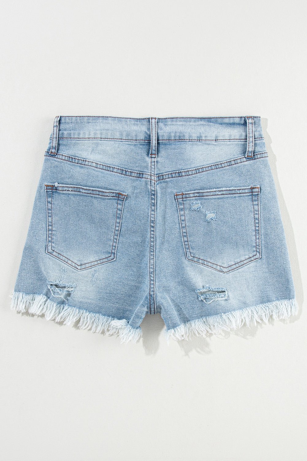 Distressed Denim Raw Hem High Waist Shorts - Rooted & Reckless Co.