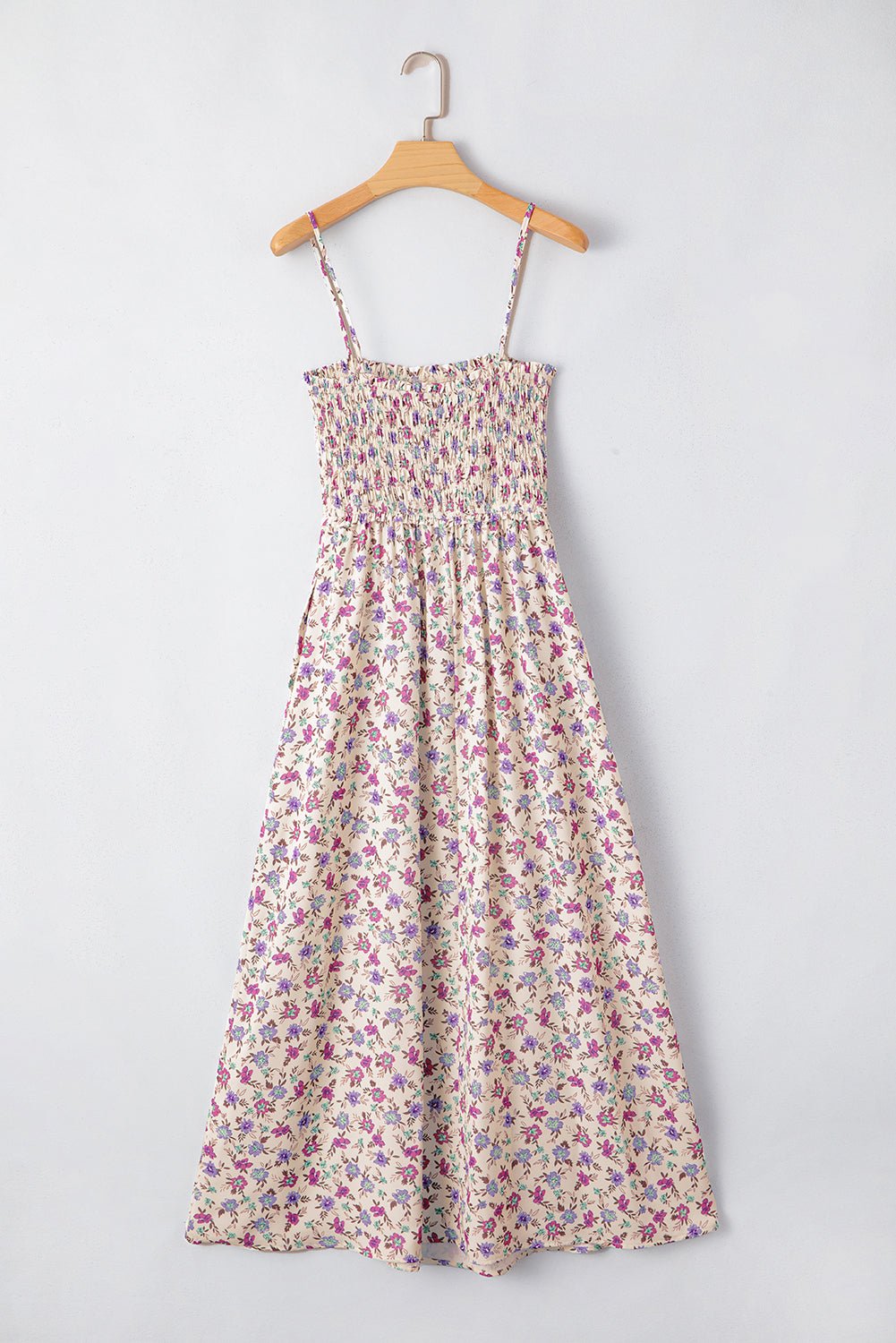 Ditsy Floral Smocked Sleeveless Maxi Dress - Rooted & Reckless Co.