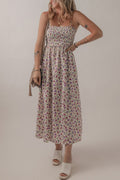 Ditsy Floral Smocked Sleeveless Maxi Dress - Rooted & Reckless Co.