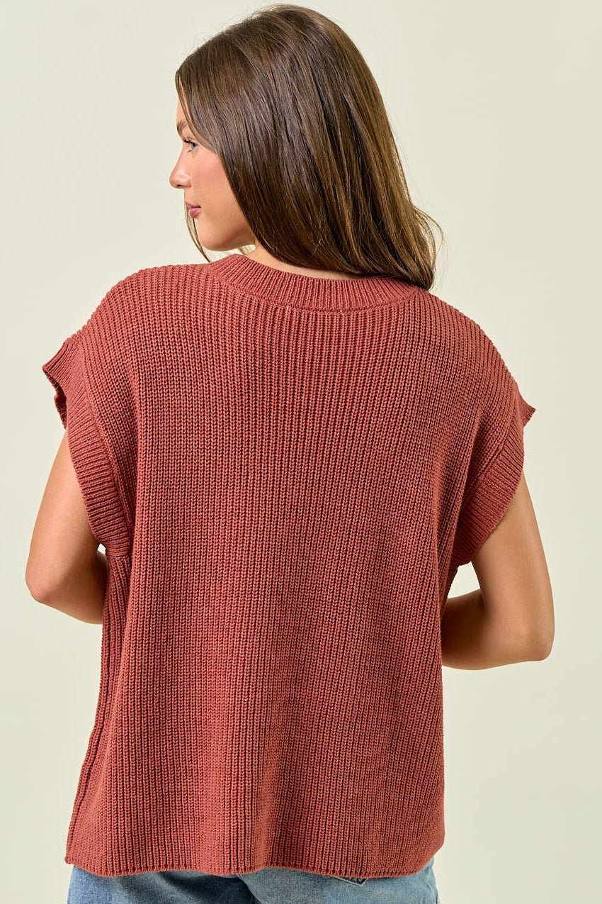 Doe and Rae Western Horseshoe Sweater Vest — Plush Ribbed Knit with Bold Horseshoe Embellishment - Rooted & Reckless Co.