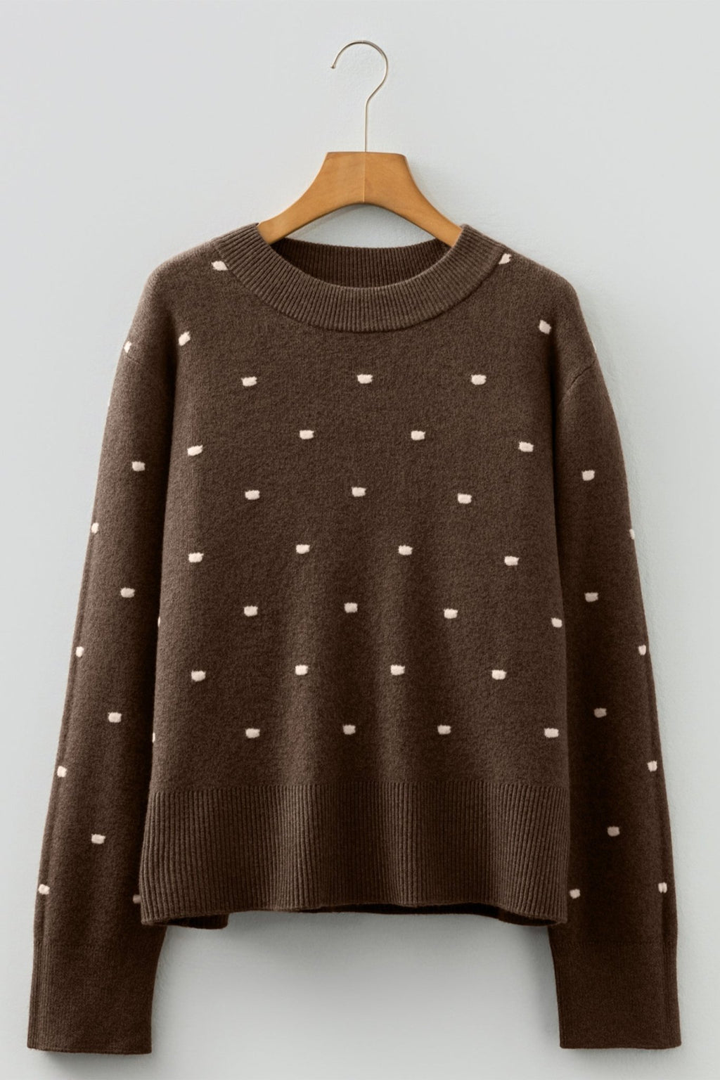 Dotted Ribbed Edge Crewneck Sweater - Rooted & Reckless Co.
